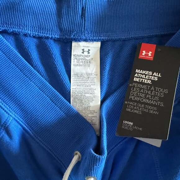 Under Armour Blue Cotton Blend Loose Elastic Pull On Shorts w/Drawstring M - NWT - Picture 4 of 4